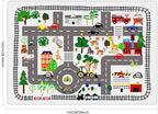 Kids Car Playmat, Kids Rug for Playroom Car Mat Town City Road Traffic Rugs, Play Mat for Floor, Extra Large Boys Kid Car Track Play Rug (Style Five, 59X 39.4 INCH)