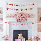 36Pcs Valentines Heart Ornaments, Red Pink Silver Glitter Valentines Decorations Heart Shaped Baubles, Romantic Hanging Valentine Day Tree Ornaments Decorations for Home Office, 3 Styles