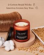 M&SENSE Baltic Amber Vanilla Scented Candle, 70 Hours Long Lasting Burn Clean Soy Wax Non Toxic 11.6oz 2 Wicks Relaxing Candles for Easter Holiday Birthday Gifts