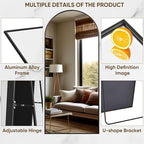 Suidia Arched Full Length Mirror, 71"x32" Floor Mirror Freestanding, Floor Standing Full Body Mirror with Stand for Bedroom, Hanging Leaning Mounted for Living Room Cloakroom, Black