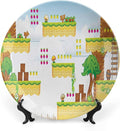 XISUNYA 8 Inch Decorative Plate, Video Games Tableware Plate, Cartoon Retro Computer Graphic Print Ceramic Wall Hanging for Fine Dining Upscale Events, Dinner Parties, Weddings, Catering, Multicolor