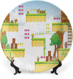 XISUNYA 8 Inch Decorative Plate, Video Games Tableware Plate, Cartoon Retro Computer Graphic Print Ceramic Wall Hanging for Fine Dining Upscale Events, Dinner Parties, Weddings, Catering, Multicolor