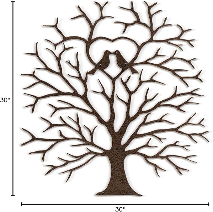 SIGNLEADER Metal Wall Art Decor Heart-Shaped Tree of Love Abstract Wall Sculpture Hangings Home Decoration for Living Room, Bedroom, Bathroom, Kitchen, Outdoor - 30" Bronze