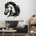 SIGNLEADER Metal Wall Art Decor Horse Minimalist Modern Abstract Wall Sculpture Hangings Home Decoration for Living Room, Bedroom, Bathroom, Kitchen, Outdoor - 24" Black