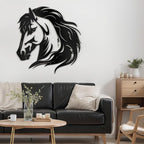 SIGNLEADER Metal Wall Art Decor Horse Minimalist Modern Abstract Wall Sculpture Hangings Home Decoration for Living Room, Bedroom, Bathroom, Kitchen, Outdoor - 24" Black