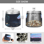 Jellyfish Ashtray with Lid, Outdoor Ashtrays for Patio, Stainless Steel Ashtray Odorless Smokeless for Home Office Balcony