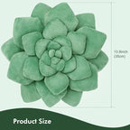 3D Shaped Pillow - 13.8'' Flower Pillow, Plant Cushion for Bedroom, Home Decor - Soft Plush Decorative Throw Pillow, Unique Green Plant-Shaped Design