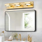 OKELI 3-Light LED Bathroom Vanity Light Fixtures, Gold Modern Bathroom Wall Lighting Fixtures Over Mirror (3CCT, 3000K-6000K)