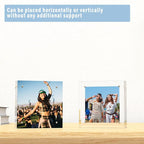 HELPLEX 2 Pack 6x6 Acrylic Picture Frames, 24mm Thicker Square Frameless Clear Frame Double Sided Magnetic Frame, Free Standing Desktop Display Stand