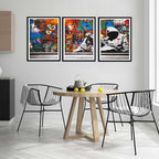 Novatique Banksy Graffiti Wall Art Abstract Poster Print Wall Decor Graffiti Picture for Bedroom Living Room Framed Ready to Hang,16" x 24" x 3pcs
