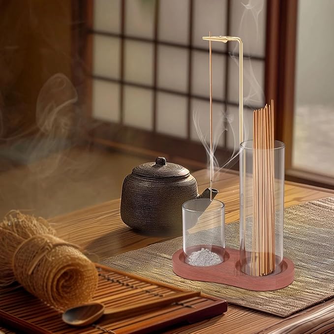 2 in 1 Incense & Candle Holder, Hanging Incense Burner, Incense Holders and Burners, Fragrance Holder Organizer with Ash Catcher for Meditation Yoga Spa Home Decor (Vintage Color)