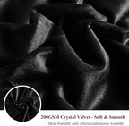 XeGe Plush Shaggy Duvet Cover Set, Luxury Ultra Soft Crystal Velvet Fluffy Bedding Sets 3 Pieces(1 Furry Faux Fur Comforter Cover + 2 Fuzzy Faux Fur Pillow Cases), Zipper Closure(King, Black)