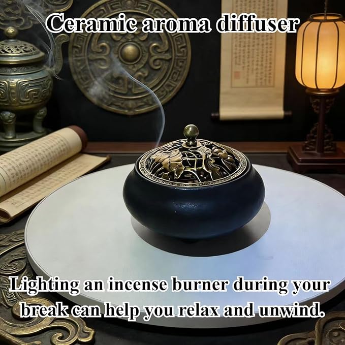 Ceramic Incense Burner (Black)