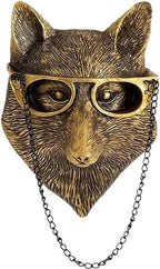 UITWMKTG Gold Animal Head Wall Decor Wall Sculpture Home Decor Statue for Living Room Office Bedroom Modern Decor for Men Women Fox
