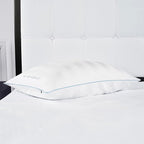 Kate Spade New York Ultra Cooling Pillow 20" x 28", 300 Thread Count Pillow with Moisture Wicking Technology, Ideal for All Sleep Positions, Queen, White
