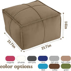 MeMoreCool Stuffed Round Pouf Ottoman Foot Rest, Floor Pouf Foot Stool with Soft Foam Chunk Filling, Small Round Ottoman Footstool Circle Footrest for Living Room