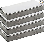 90L Under Bed Storage Containers, Closet Organizers and Storage Bins, Foldable Underbed Storage Bags for Blanket, Clothing, Comforter, Sweaters, Pillows, Linen Sheets, Wrapping Paper, Gray
