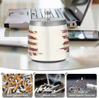 Cowboy Dog Vintage American Flag Ashtray with Lid, Outdoor Ashtrays for Patio, Stainless Steel Ashtray Odorless Smokeless for Home Office Balcony