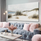 GAIDUOMAI Wall Art for Living Room Beige Seaside Wall Decor Canvas Painting Weed Ocean Artwork Vintage Nature Posters for Bedroom Kitchen 24x48 Inch