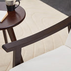 KEIKI Mid-Century Modern Accent Chair with Solid Wood Frame, Tech Fabric Armchair with Supportive Cushioned Back