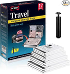 Travel Vacuum Bags for Luggage with Hand Pump,Vacuum Seal Bags for Clothing,Packing Cubes Compression,Cruise Ship and Travel Essentials(Combo 12 Pack)