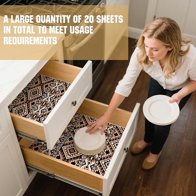 BBTO 20 Sheet Scented Drawer Liners for Dressers 15.8" x 22" Scented Fragrant Cabinet Paper Liners Non Adhesive Drawer Paper Mats for Bedroom Home Closet Shelves(Classic)