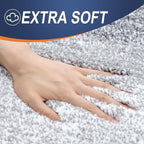 OLANLY Bathroom Rug Set 2 Piece, Soft Absorbent Microfiber Bath Rug Set, Non-Slip, Machine Wash Dry, Plush Shaggy Bath Mats for Bathroom (30"x20"+24"x16", Light Grey)