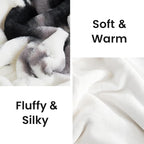 Cozy Bliss Cow Print Faux Fur Throw Blanket, Animal Printed Blankets Super Soft Warm Thick Fluffy Throws Home Decor for Couch Bed Sofa Women (Black&Grey Cow, 50x60 Inches)