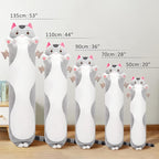 Mewaii Long Cat Plush 5 Sizes, 120% Extra Filling Giant Plushness Kids Body Pillow, Kawaii Cute Grey Cat Stuffed Animals Plushies, Big Long Body Pillow Cat Plush Gift for Girls 53”