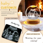 Personalized Ultrasound Photo Crystal Ball Custom Decorative Balls with Colorful Atmosphere Light Ultrasonic Photo Frame Gift for Pregnancy Announcement Birthday Anniversary