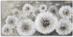 Pogusmavi Wall Art for Living Room & Bedroom - Large Canvas Wall Decor, 24x48, Gray Dandelion Artwork