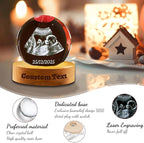Personalized Ultrasound Photo Crystal Ball Custom Decorative Balls with Colorful Atmosphere Light Ultrasonic Photo Frame Gift for Pregnancy Announcement Birthday Anniversary