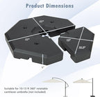 Giantex 350 lbs Offset Patio Umbrella Base, 4PCS Octagonal Umbrella Base Weight Water Sand Filled for Cantilever Umbrella, Easy-Filling Spouts, Outdoor Market Umbrella Base Stand