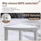 Shower Stool for Inside Shower, Corner Shower Bench Seat, HDPE Waterproof Shower Stool for Shaving Legs with Baffle Storage Shelf, Shower Seat/Foot Rest for Bathroom, Indoor/Outdoor Use, White
