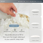 Sijo FlexCool Shredded Memory Foam Pillow - Adjustable Loft Pillow w/Cooling Surface - Good Housekeeping 2025 Bedding Award Winner - CertiPUR-US - Medium Firm for Back, Side, Stomach Sleeper (Queen)