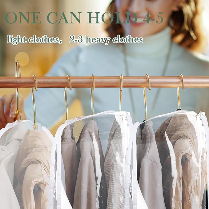 Patelai 12 Pcs 4" Gusseted Plastic Shoulder Covers for Hanging Clothes Coat Covers for Closet Clear Garment Breathable Bag for Jacket Clothing Coat Dress (Transparent)