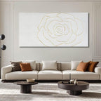 NBAODAN Minimalist Wall Decor Abstract Canvas Art Modern Artwork Living Room Wall Decorations White and Gold Art Flowers Picture 29x58 Inch