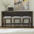 Liberty Furniture Cascade Falls Living Room 4 Piece Set - Console Bar Table, 3 Stools - Satin Espresso