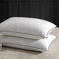 APSMILE Medium Firm Feathers Down Pillow Standard Size Set of 2, Luxury Feathers Pillow for Sleeping, 100% Organic Cotton Cover Hotel Bed Pillow for Side Sleeper (White, 20"x26")