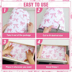 BBTO 20 Sheet Scented Drawer Liners for Dressers 15.8" x 22" Scented Fragrant Cabinet Paper Liners Non Adhesive Drawer Paper Mats for Bedroom Home Closet Shelves(Bow)