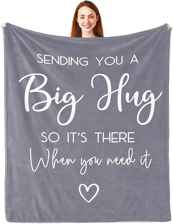 Pubrave Get Well Gifts for Women/Men After Surgery, Inspirational/Sympathy/Thinking of You/Birthday/Feel Better Gifts for Women/Men, Healing Blanket Grey 60x80in