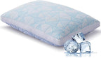 Shredded Memory Foam Cooling Soft Bamboo Viscose Pillow Adjustable Hypoallergenic Hotel Quality Pillow for Stomach, Back or Side Sleeper, Oeko-TEX Certified Queen Size