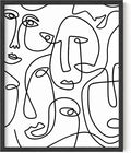 Y2K BOO Abstract Face Pattern UNFRAMED Wall Art Collage of Modern Faces Continuous Line Drawing 8x10 Inch Heavyweight Paper Studio Home Decor