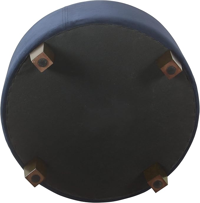 HomePop Large Velvet Storage Ottoman - Navy
