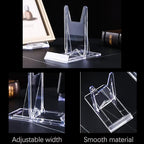 10 Pack Acrylic Book Stand for Display Adjustable Comic Book Holder Stand Portable Clear Easel for Displaying Picture, Sports Cards, Postcard, Magazine, Artworks