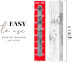 SURI Concrete Mezuzah for Door - Self-Stick Modern Mezuza Case with Non Kosher Scroll & Gift Box | Marble White, 4 inch & 5 inch Mezuzahs with Scroll for Door | Judaica Gift