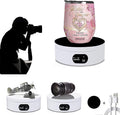 Rotating Display Stand, 360 Degree Motorized Tumbler Display Turner for Photography Products, Spinning Display Stand,Turner For Tumblers for Glitter Cups Lazy Susan 4.72" 4.4lb Load White