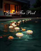 Homemory 6 Pack 3” Flameless Led Floating Candles, 200 Hour White Battery Operate Waterproof Tealights for Cylinder Vases, Centerpieces at Wedding Decor, Party, Pool