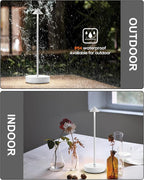 Cordless Table Lamps Rechargeable, 6000mAh Battery Operated LED Desk Lamp Outdoor Waterproof Portable Touch Dimmable Table Night Light for Patio Restaurant Dining Home White