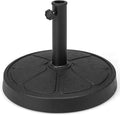 Giantex 31 lbs Patio Umbrella Base, 18" Round Market Umbrella Stand for 1.5''-1.9'' Umbrella Poles, Heavy Duty Resin Base with Metal Support Holder for Deck Garden Poolside (31 lbs)